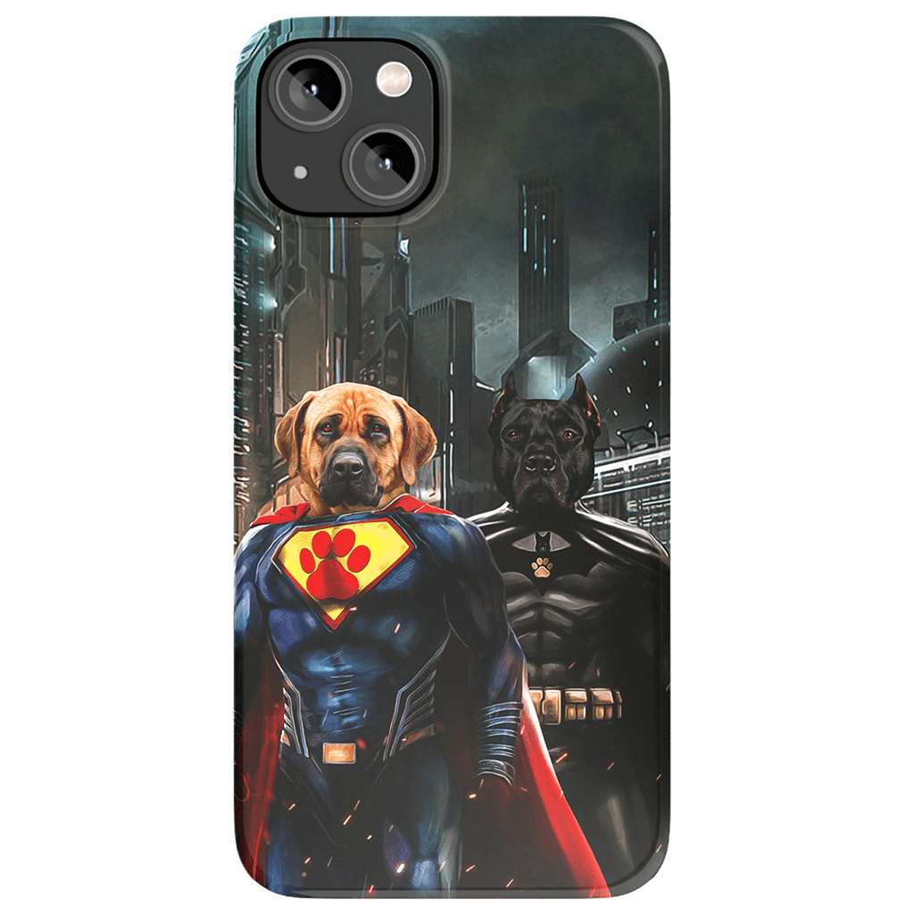 &#39;Superdog &amp; Batdog&#39; Personalized 2 Pet Phone Case