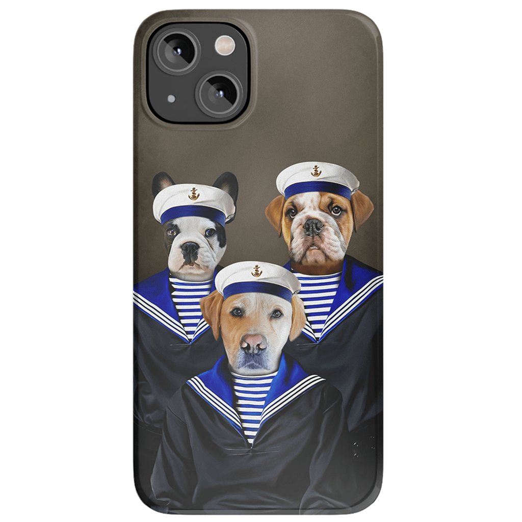 Funda personalizada para teléfono con 3 mascotas &#39;Los Marineros&#39;