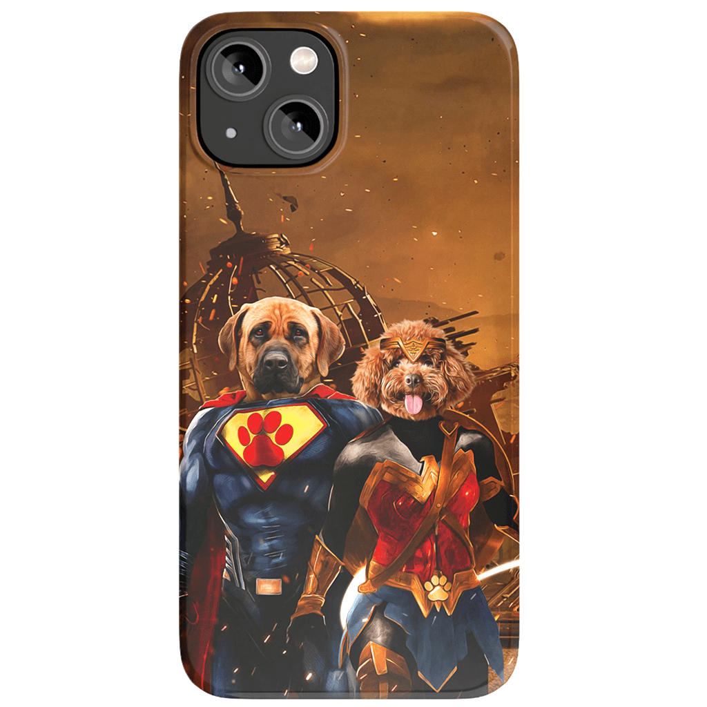 &#39;Superdog &amp; Wonder Doggette&#39; Personalized 2 Pet Phone Case