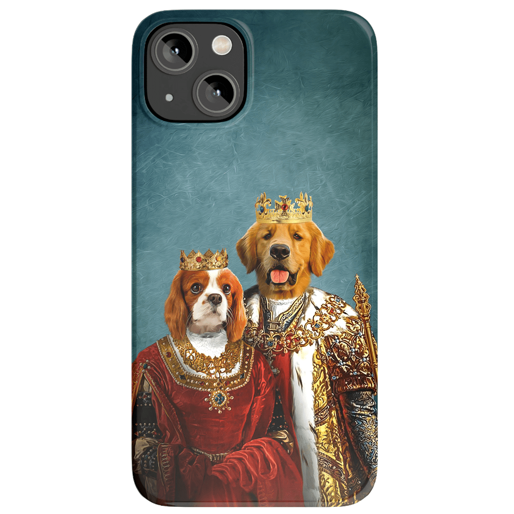 Funda para móvil personalizada con 2 mascotas &#39;Rey y Reina&#39;