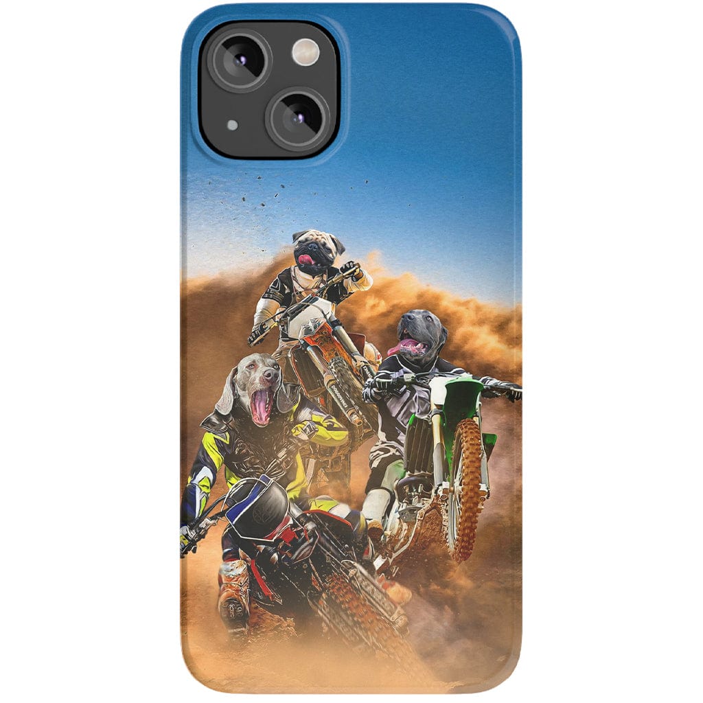 Funda personalizada para teléfono con 3 mascotas &#39;The Motocross Riders&#39;