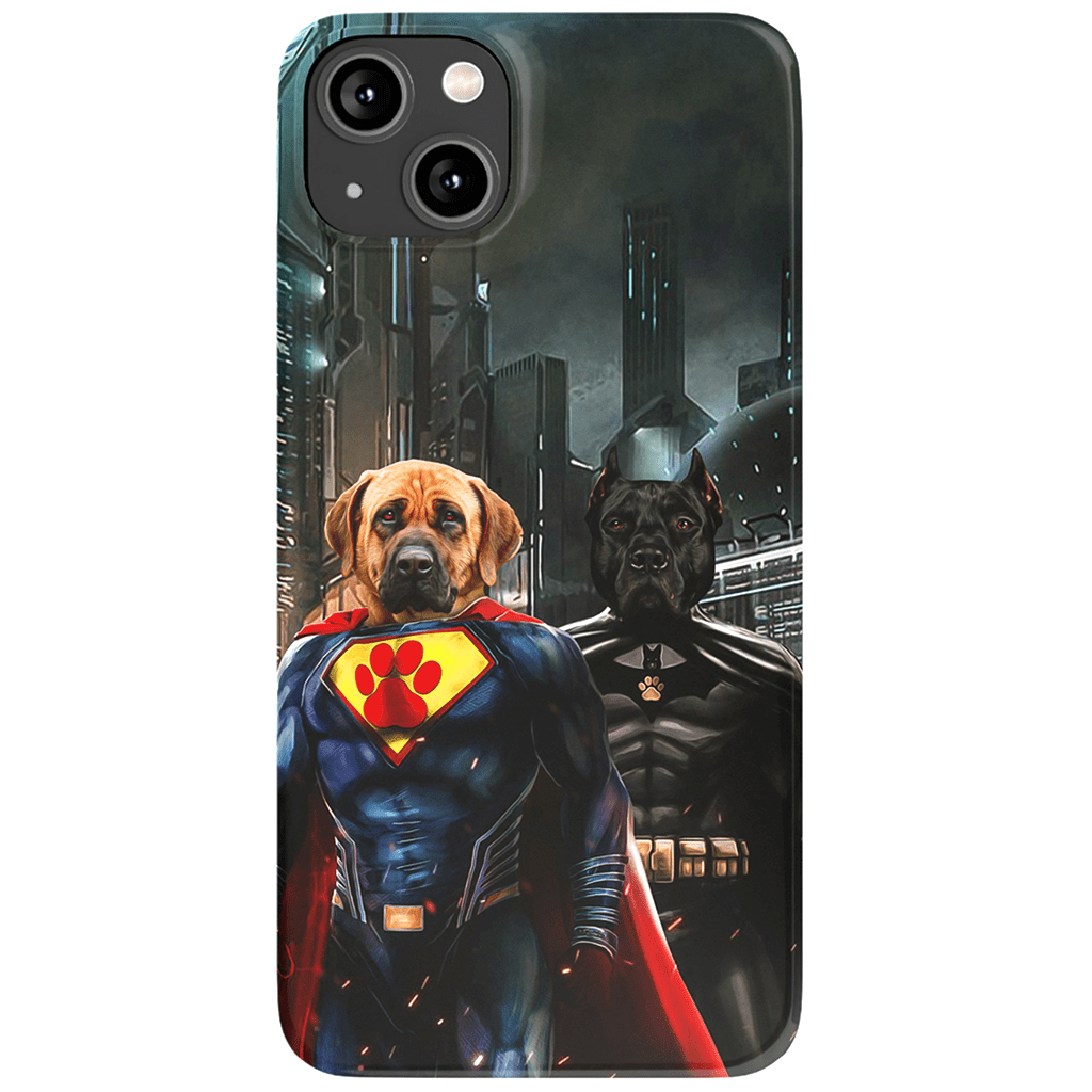 &#39;Superdog &amp; Batdog&#39; Personalized 2 Pet Phone Case