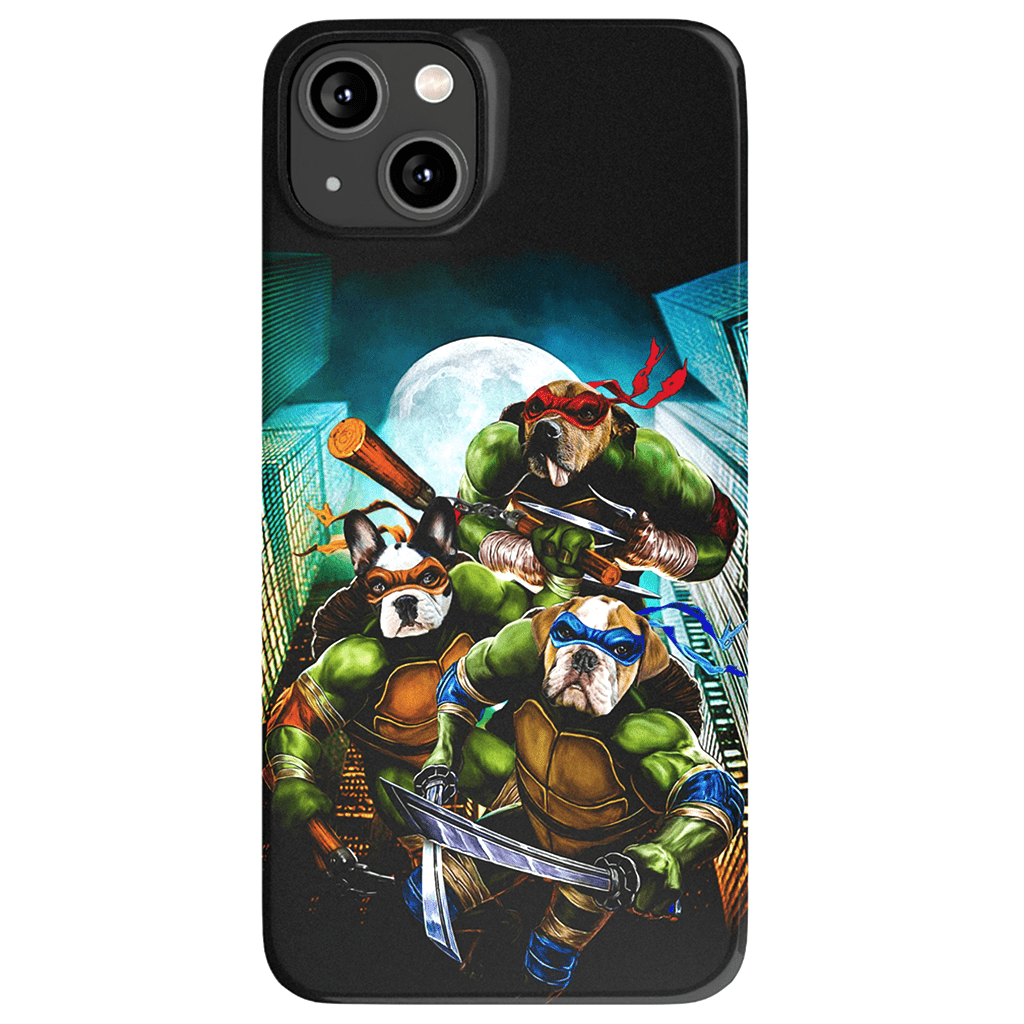 Funda personalizada para teléfono con 3 mascotas &#39;Teenage Mutant Ninja Doggos&#39;