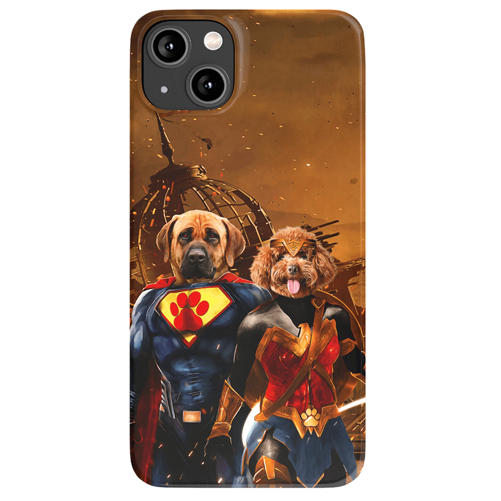 &#39;Superdog &amp; Wonder Doggette&#39; Personalized 2 Pet Phone Case