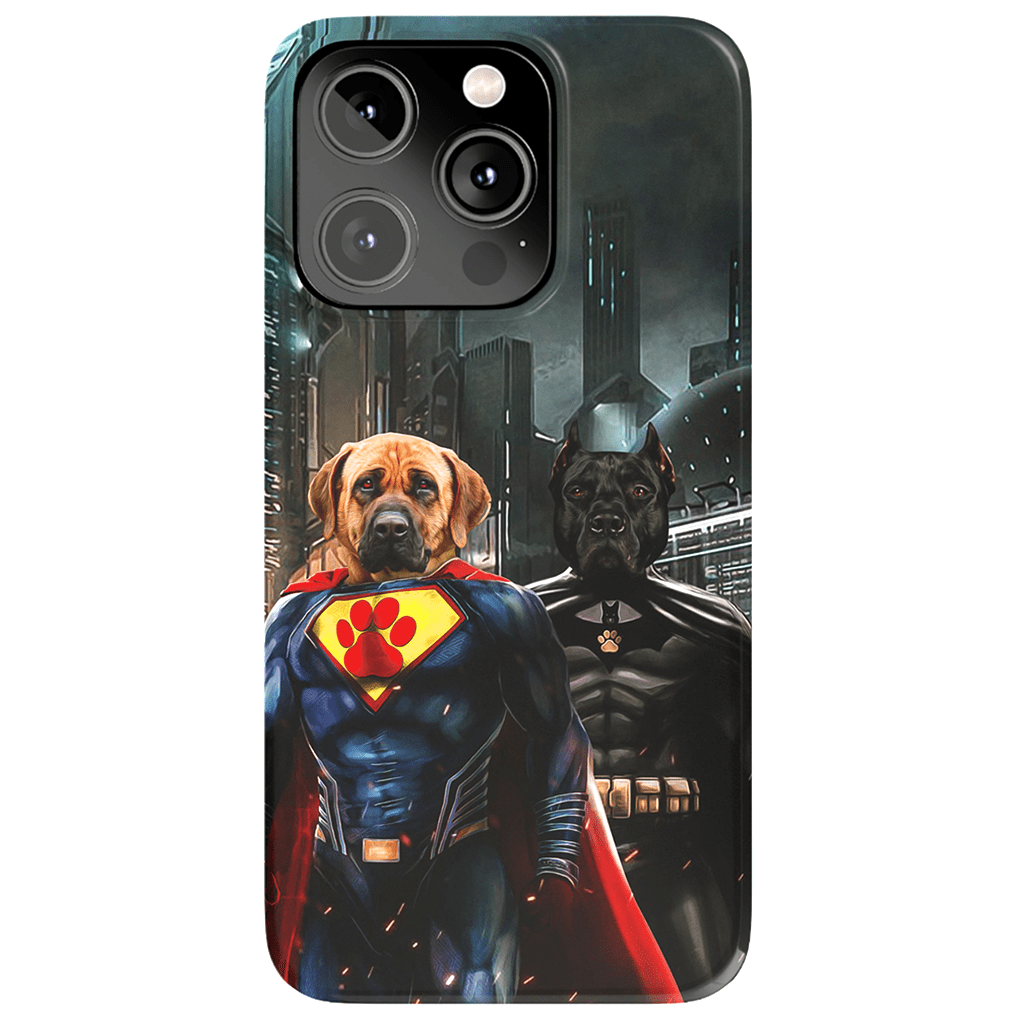 &#39;Superdog &amp; Batdog&#39; Personalized 2 Pet Phone Case