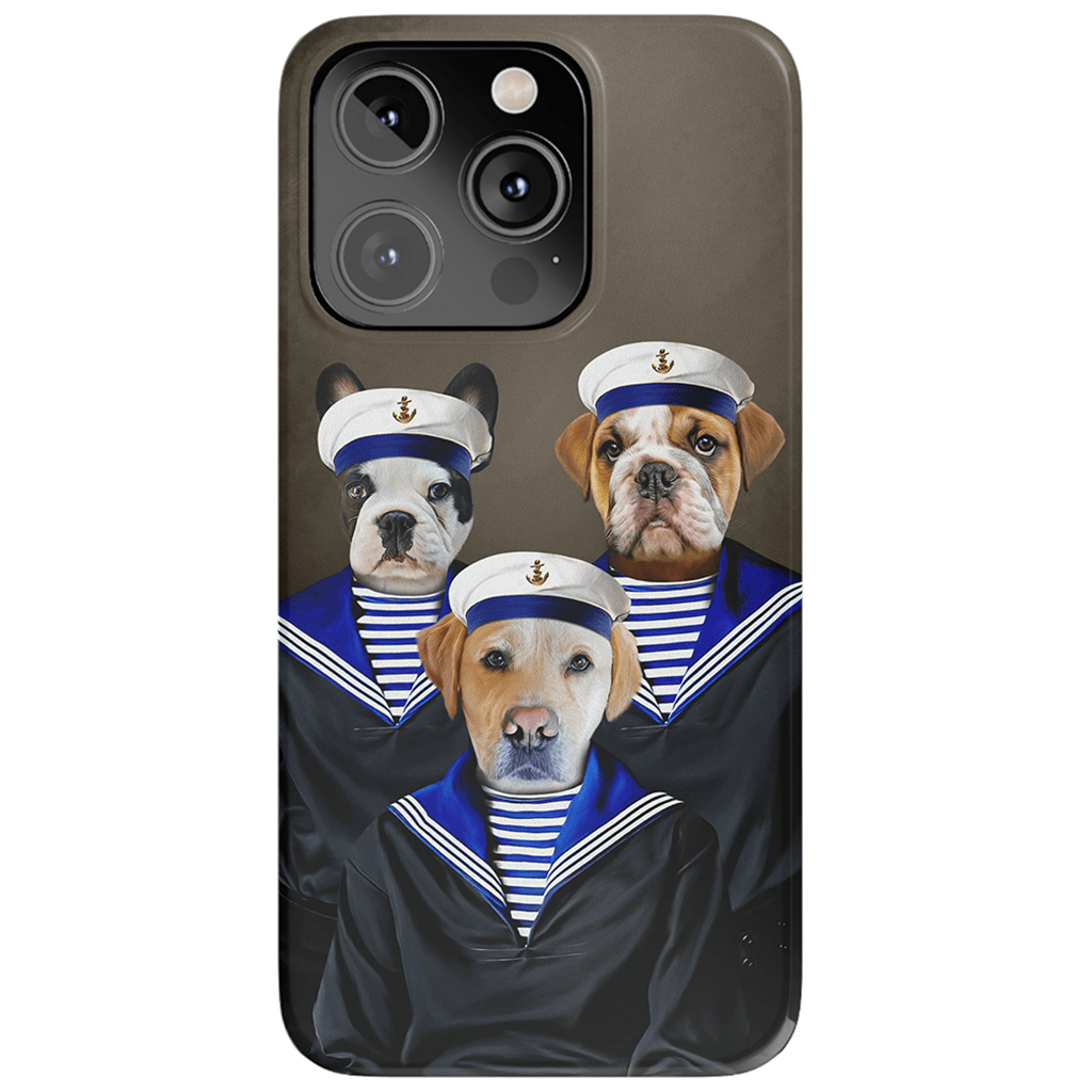 Funda personalizada para teléfono con 3 mascotas &#39;Los Marineros&#39;