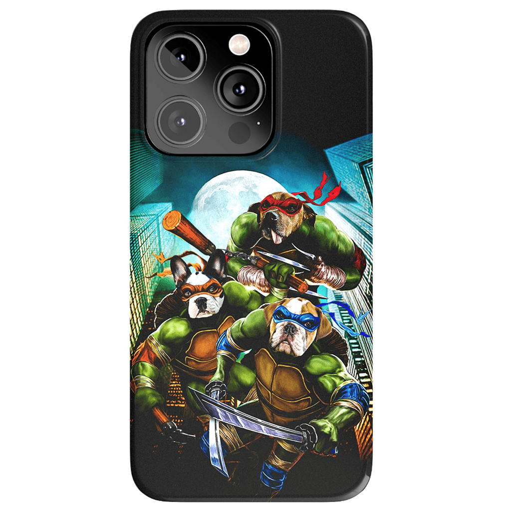 Funda personalizada para teléfono con 3 mascotas &#39;Teenage Mutant Ninja Doggos&#39;