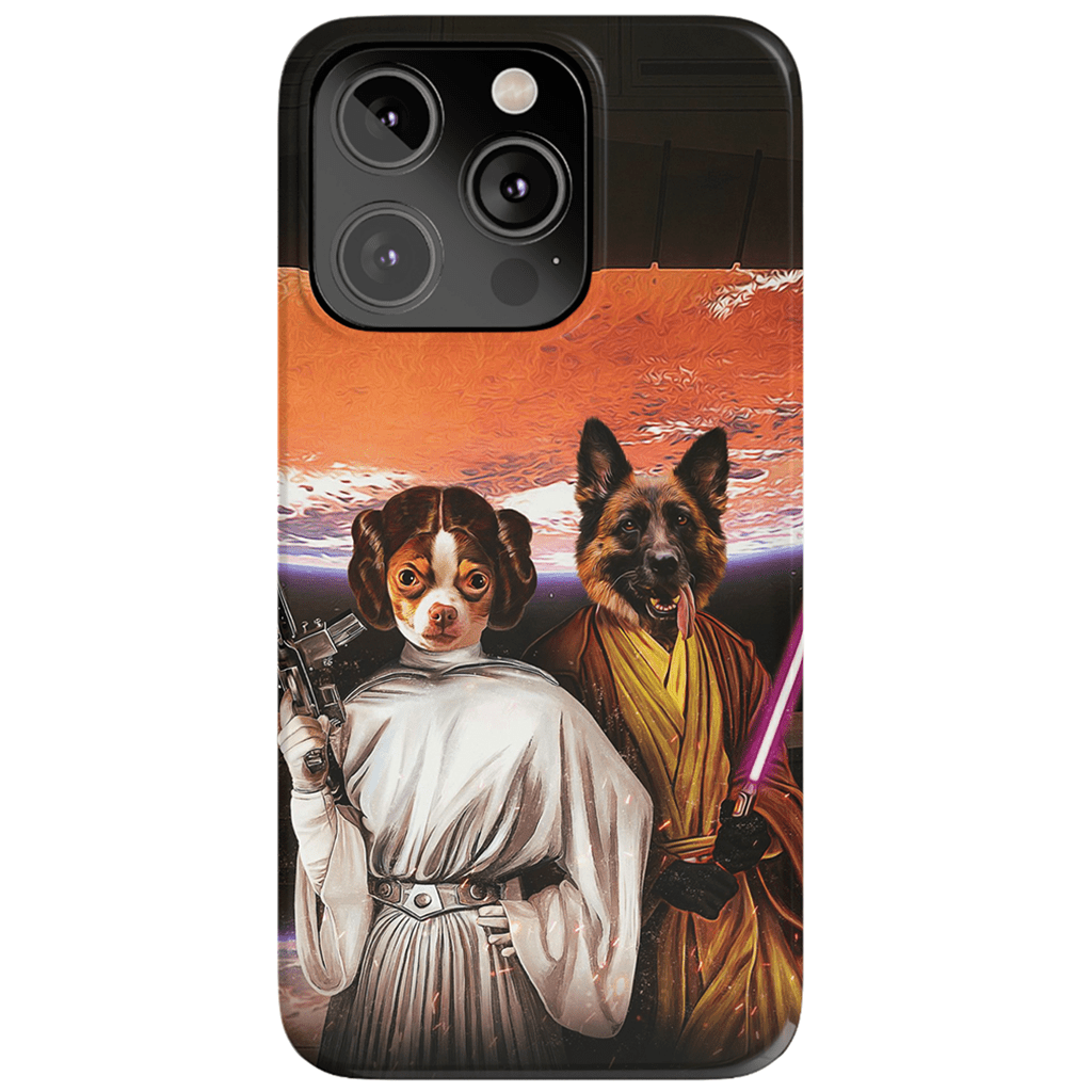 &#39;Princess Leidown &amp; Jedi-Doggo&#39; Personalized 2 Pet Phone Case