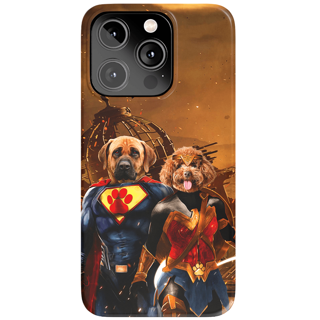 &#39;Superdog &amp; Wonder Doggette&#39; Personalized 2 Pet Phone Case