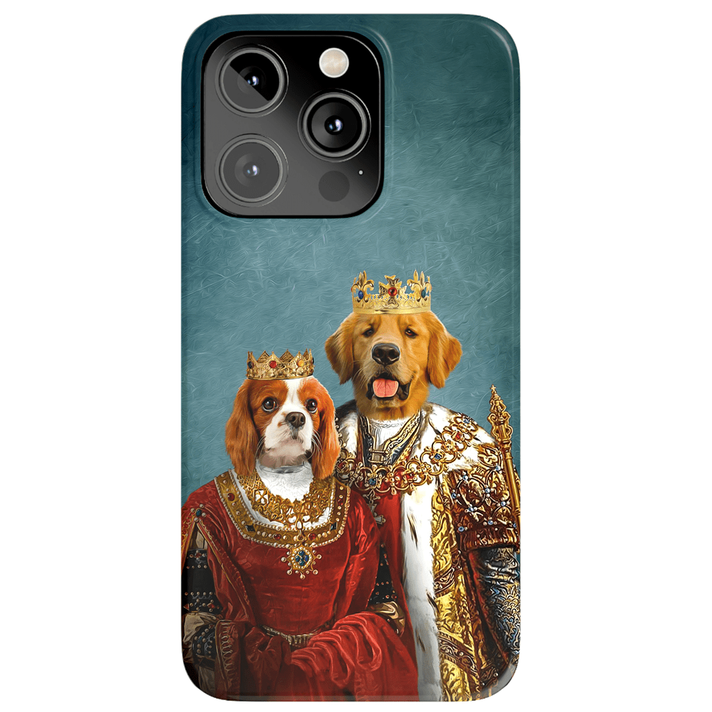 Funda para móvil personalizada con 2 mascotas &#39;Rey y Reina&#39;