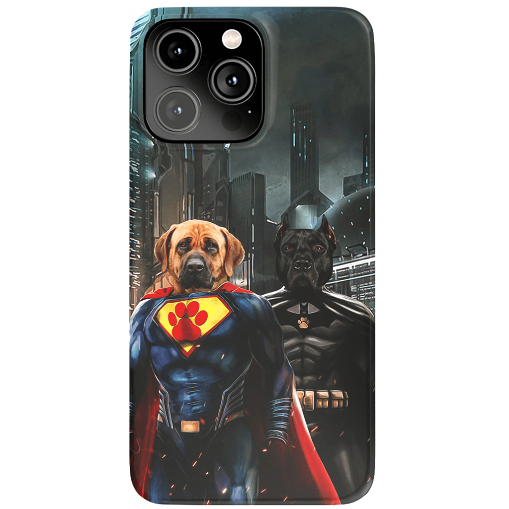 &#39;Superdog &amp; Batdog&#39; Personalized 2 Pet Phone Case