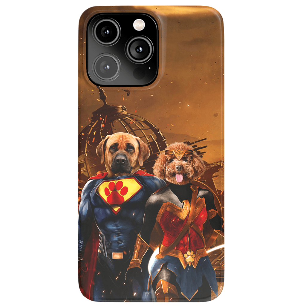 &#39;Superdog &amp; Wonder Doggette&#39; Personalized 2 Pet Phone Case