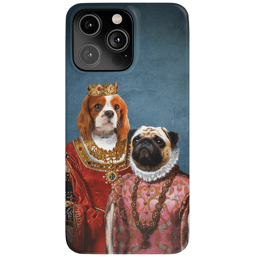 Funda personalizada para teléfono con 2 mascotas &#39;Reina y Archiduquesa&#39;