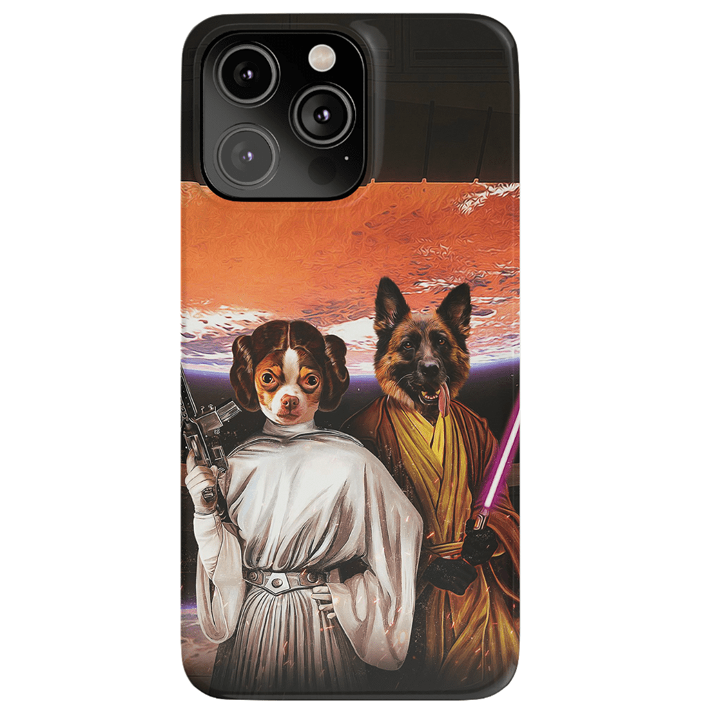 &#39;Princess Leidown &amp; Jedi-Doggo&#39; Personalized 2 Pet Phone Case