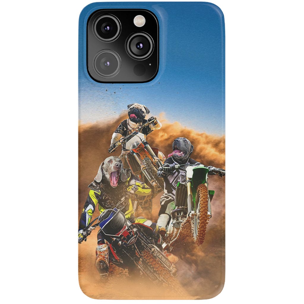 Funda personalizada para teléfono con 3 mascotas &#39;The Motocross Riders&#39;