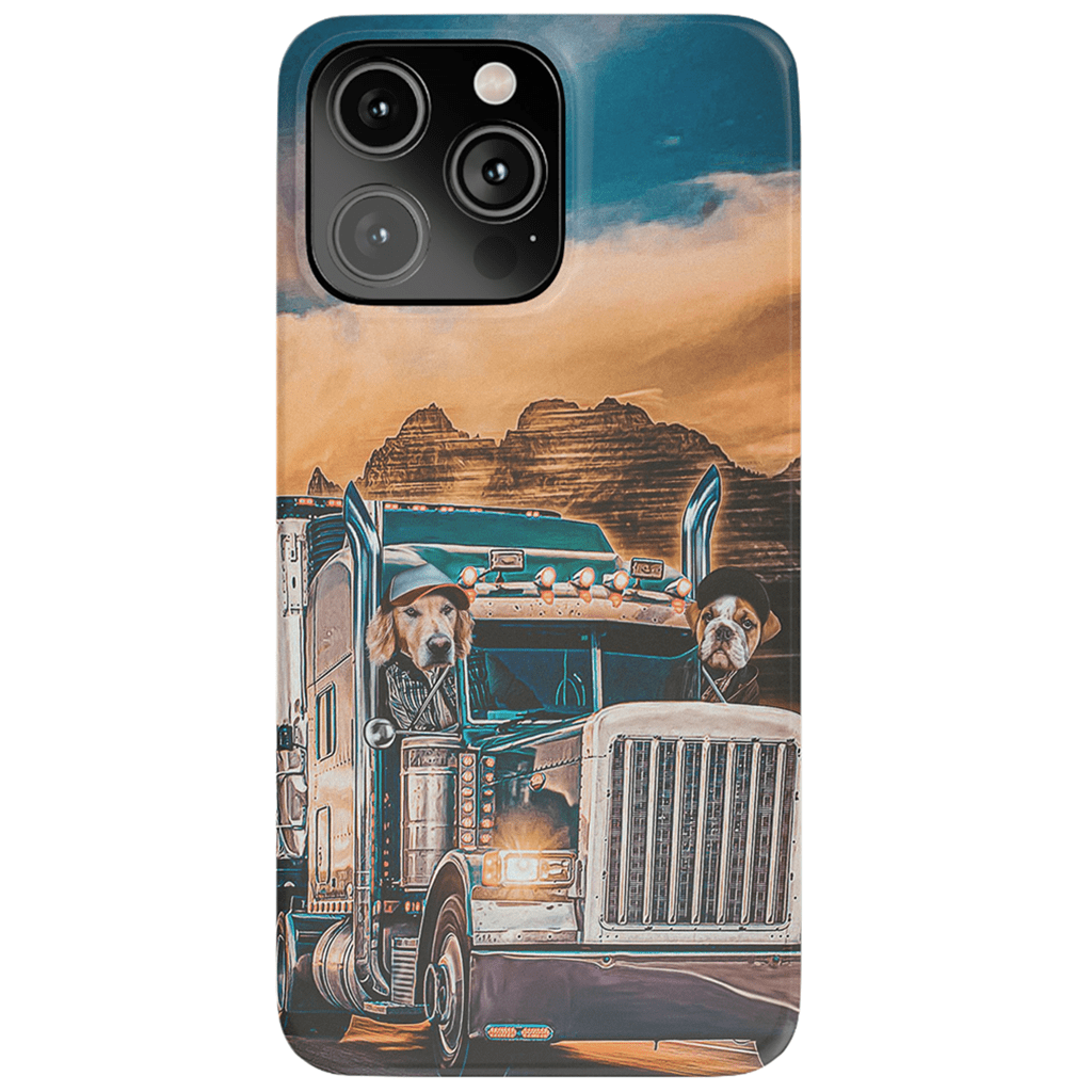 Funda personalizada para teléfono con 2 mascotas &#39;The Truckers&#39;