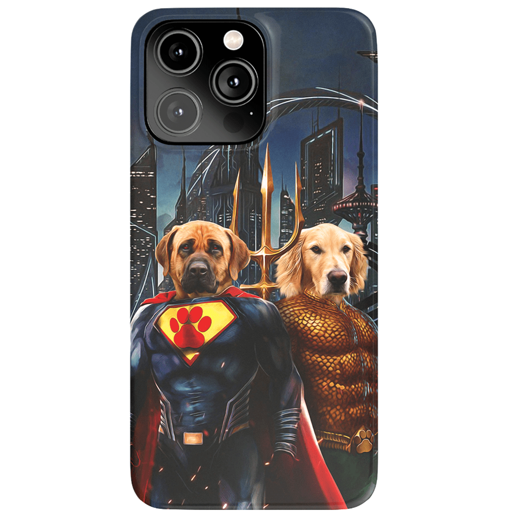 &#39;Superdog &amp; Aquadog&#39; Personalized 2 Pet Phone Case