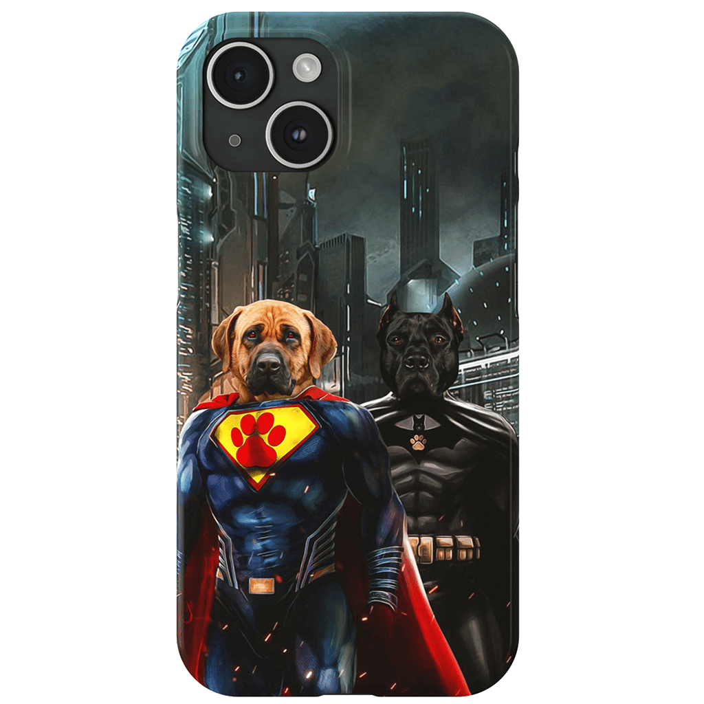 &#39;Superdog &amp; Batdog&#39; Personalized 2 Pet Phone Case