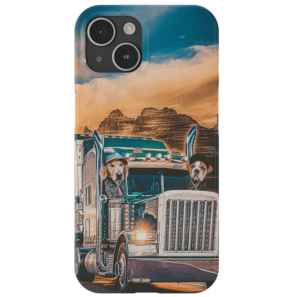 Funda personalizada para teléfono con 2 mascotas &#39;The Truckers&#39;