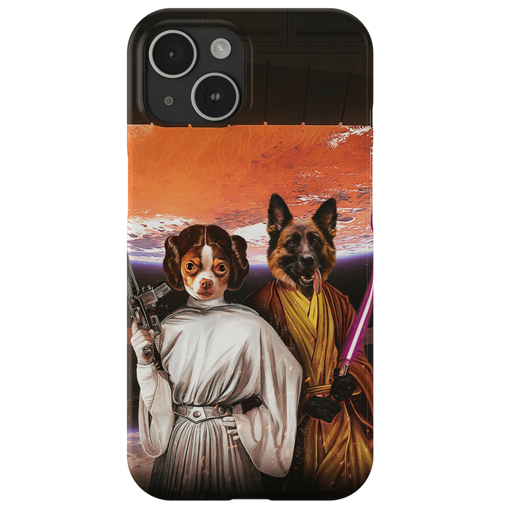 &#39;Princess Leidown &amp; Jedi-Doggo&#39; Personalized 2 Pet Phone Case