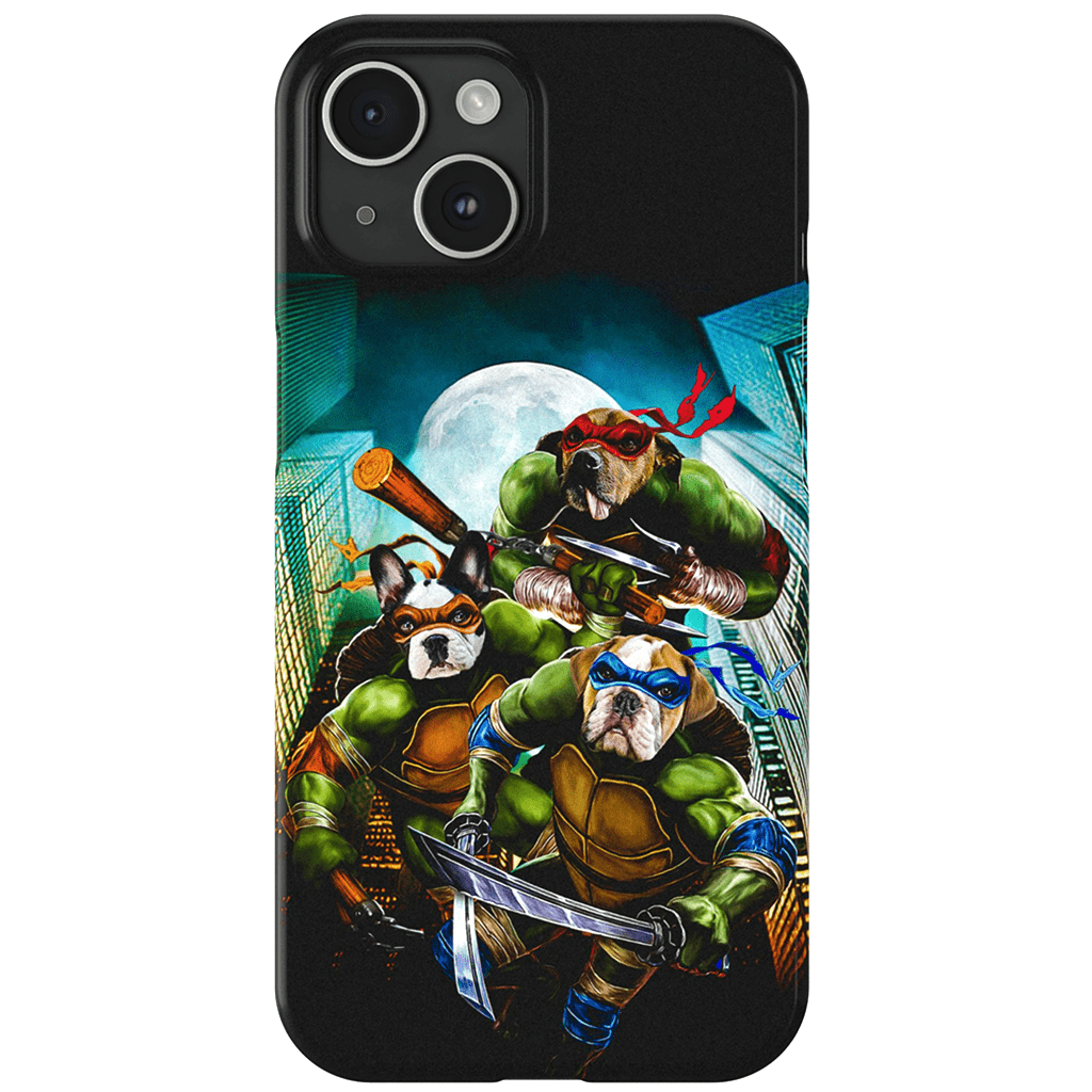 Funda personalizada para teléfono con 3 mascotas &#39;Teenage Mutant Ninja Doggos&#39;