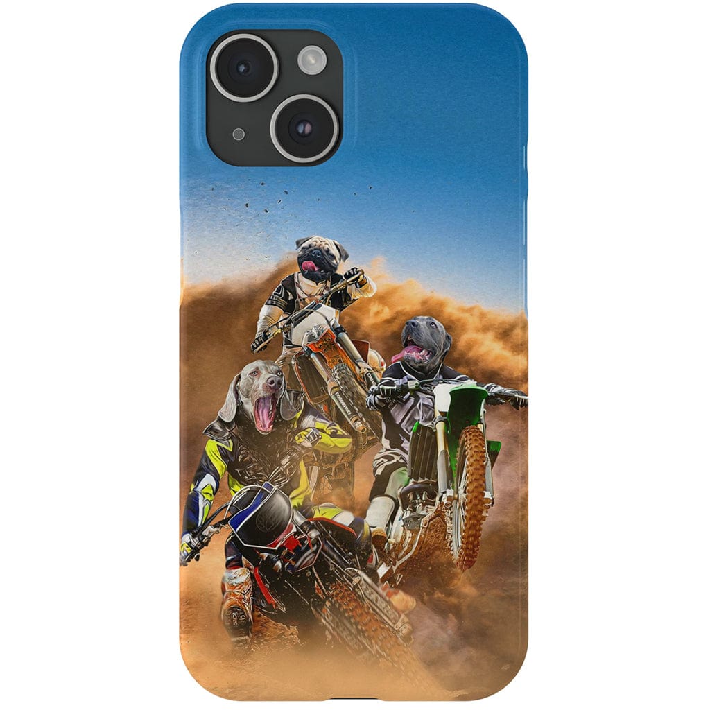 Funda personalizada para teléfono con 3 mascotas &#39;The Motocross Riders&#39;