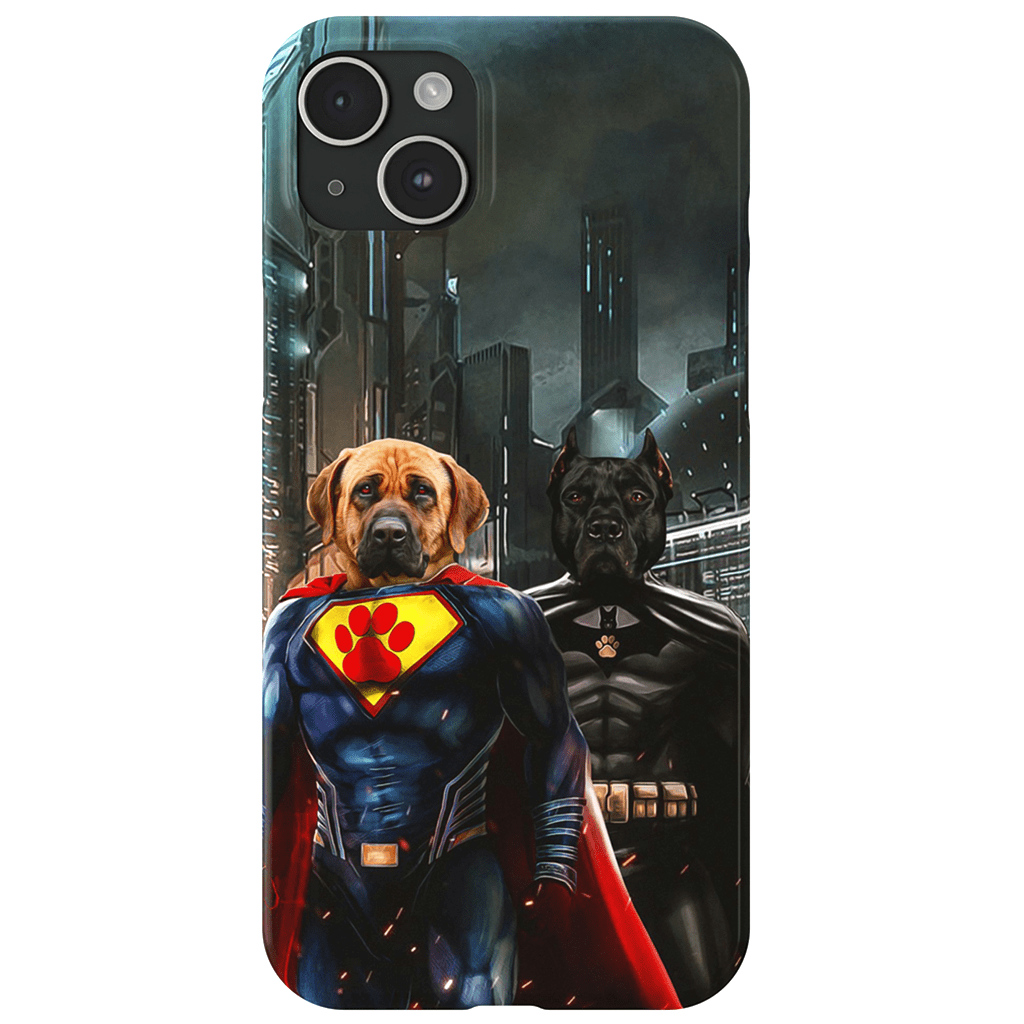 &#39;Superdog &amp; Batdog&#39; Personalized 2 Pet Phone Case