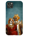 Funda para móvil personalizada con 2 mascotas 'Rey y Reina'