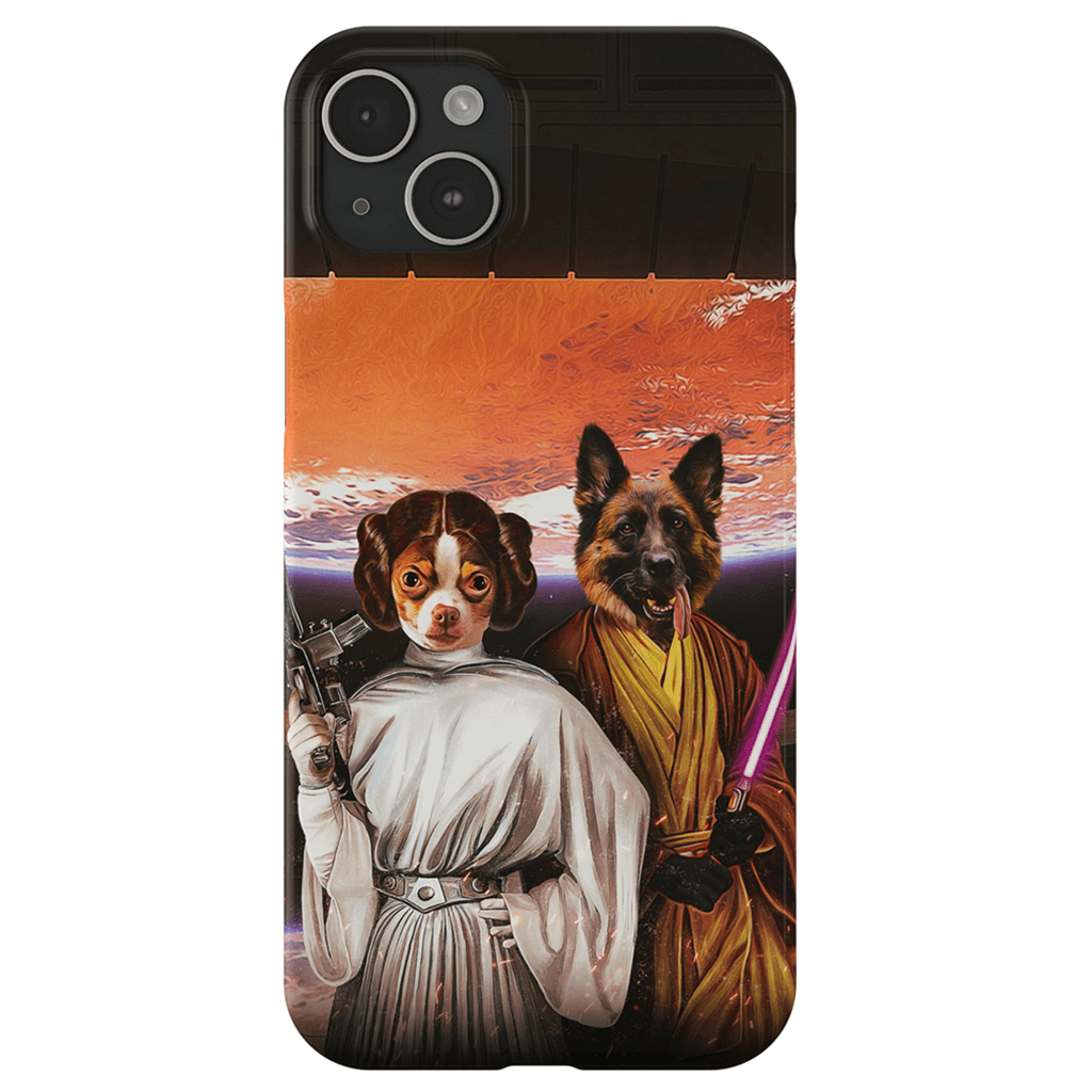 &#39;Princess Leidown &amp; Jedi-Doggo&#39; Personalized 2 Pet Phone Case