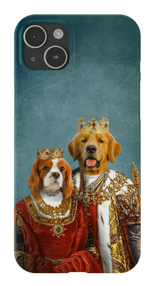 Funda para móvil personalizada con 2 mascotas &#39;Rey y Reina&#39;