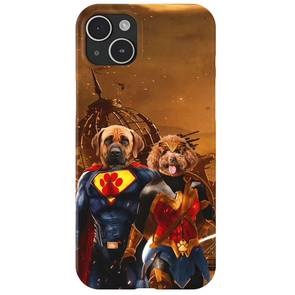 &#39;Superdog &amp; Wonder Doggette&#39; Personalized 2 Pet Phone Case