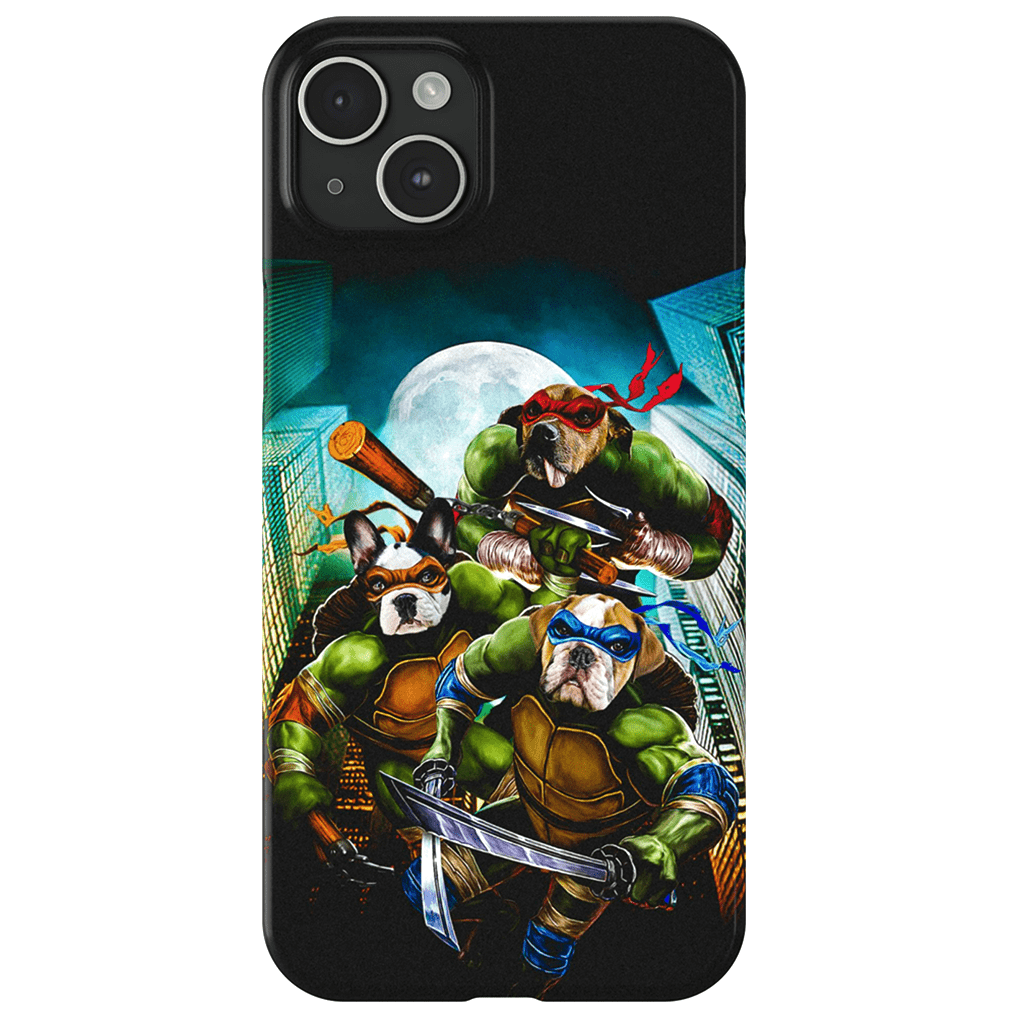 Funda personalizada para teléfono con 3 mascotas &#39;Teenage Mutant Ninja Doggos&#39;