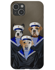 Funda personalizada para teléfono con 3 mascotas 'Los Marineros'