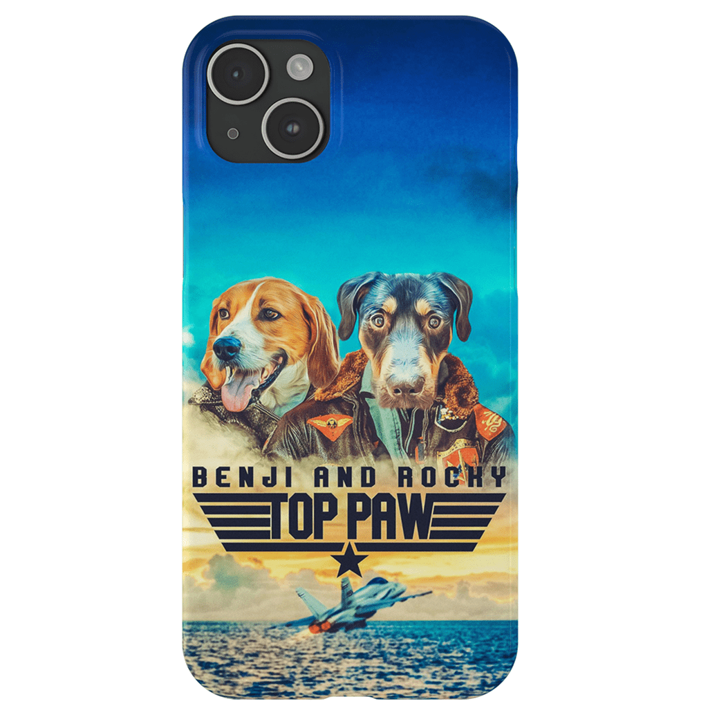 Funda personalizada para teléfono con 2 mascotas &#39;Top Paw&#39;