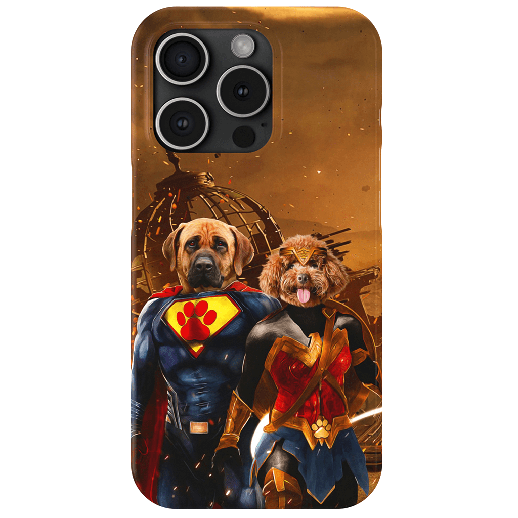 &#39;Superdog &amp; Wonder Doggette&#39; Personalized 2 Pet Phone Case