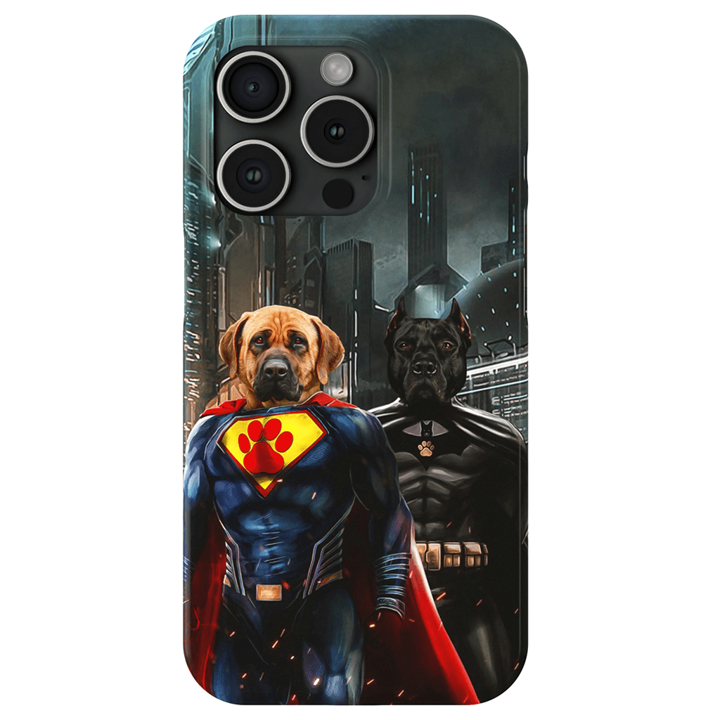 &#39;Superdog &amp; Batdog&#39; Personalized 2 Pet Phone Case