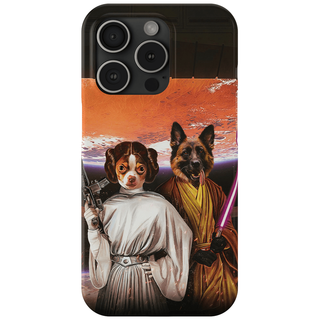 &#39;Princess Leidown &amp; Jedi-Doggo&#39; Personalized 2 Pet Phone Case