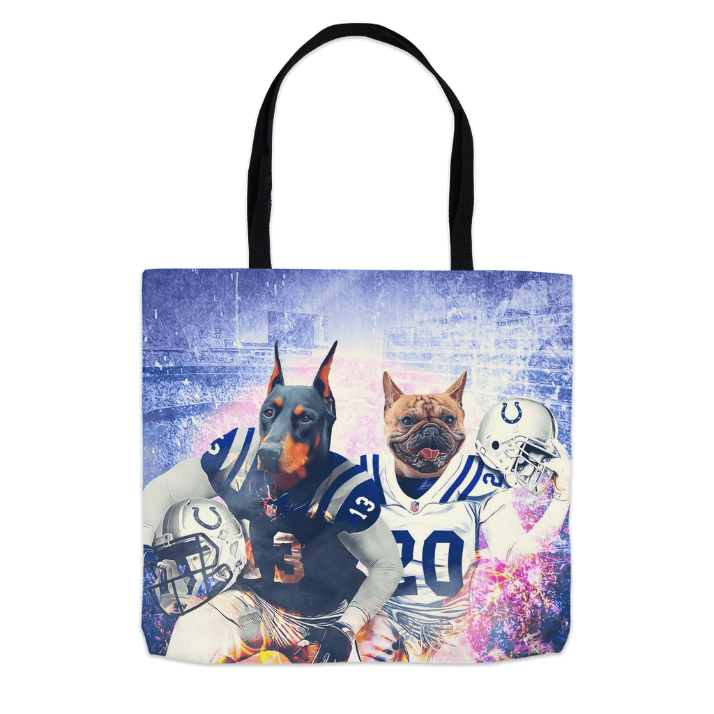 Bolsa de mano personalizada para dos mascotas &#39;Indianapolis Doggos&#39;