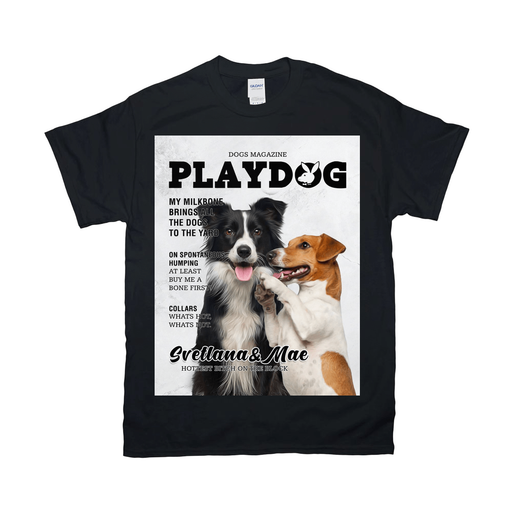 Camiseta personalizada para 2 mascotas &#39;Playdog&#39;