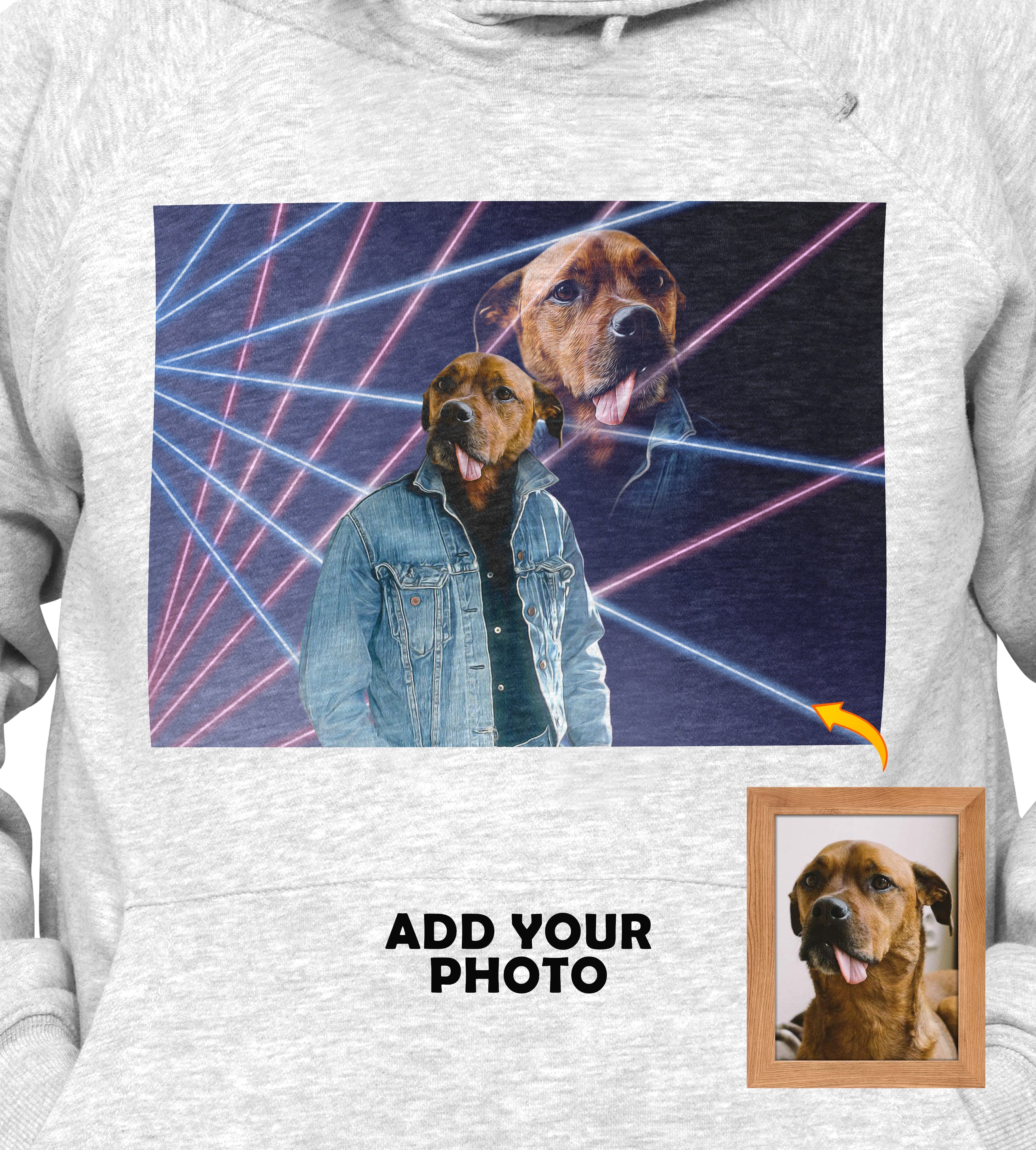 Sudadera con capucha personalizada &#39;1980s Lazer Portrait&#39;