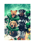 Lienzo personalizado para 4 mascotas de pie 'New York Jet-Doggos'