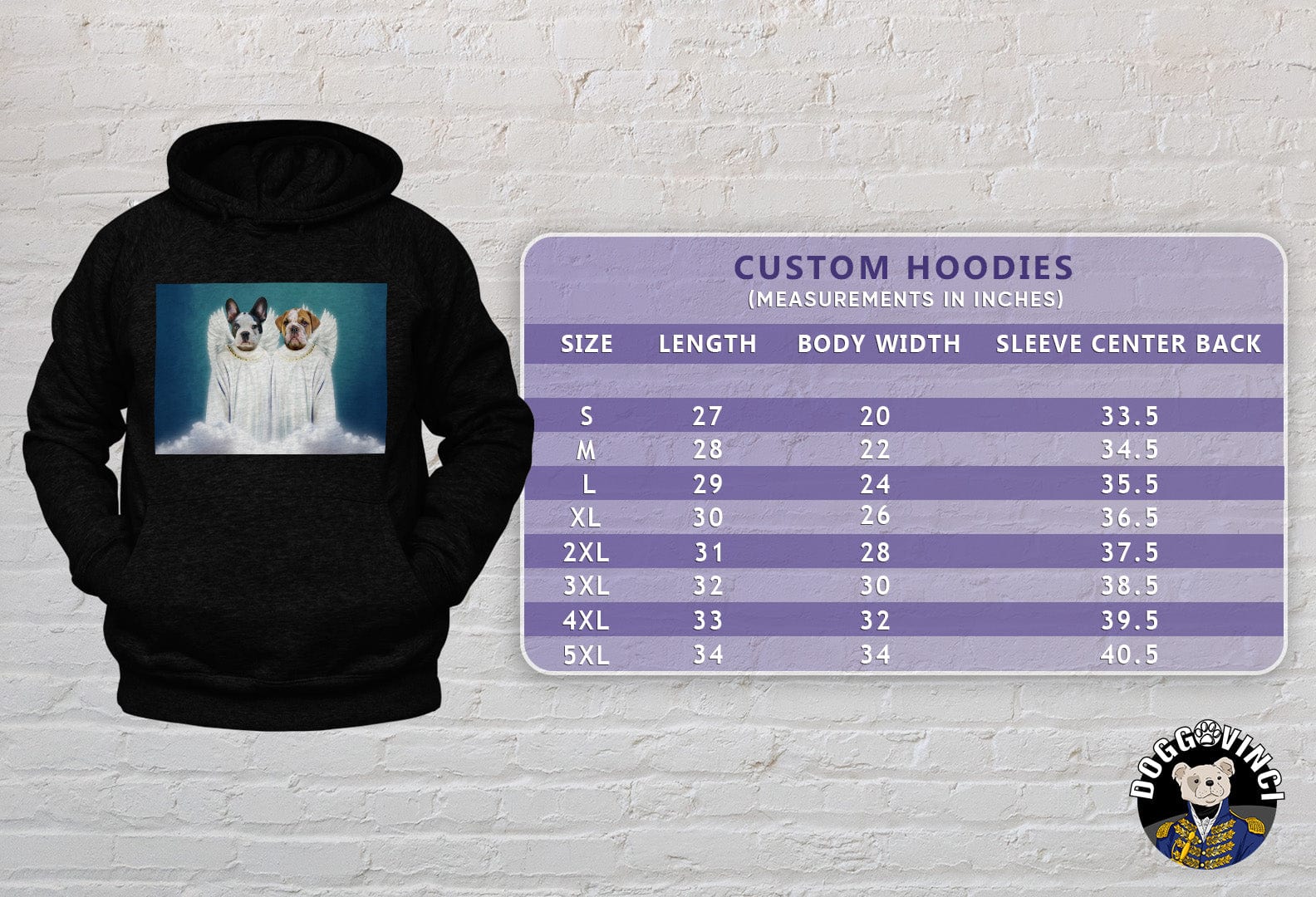 Sudadera con capucha personalizada para 2 mascotas &#39;2 Angels&#39;