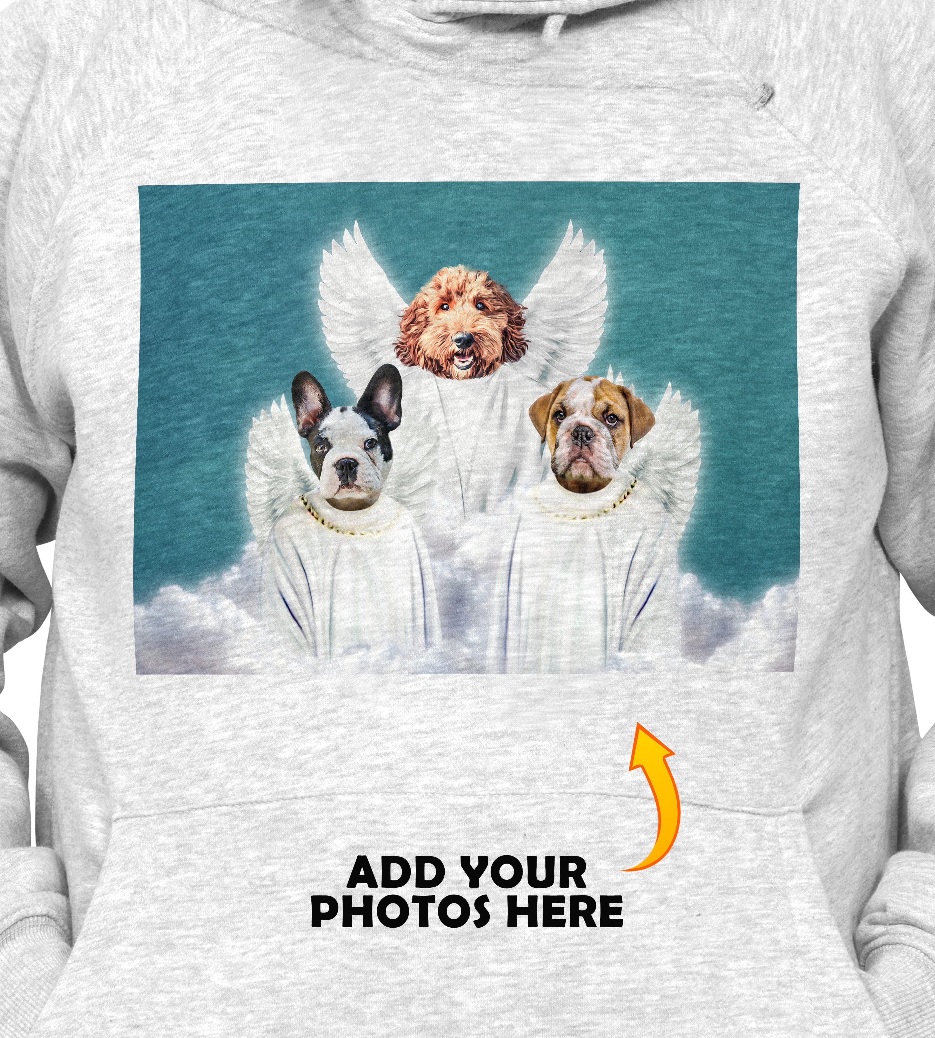 Sudadera con capucha personalizada para 3 mascotas &#39;3 Angels&#39;