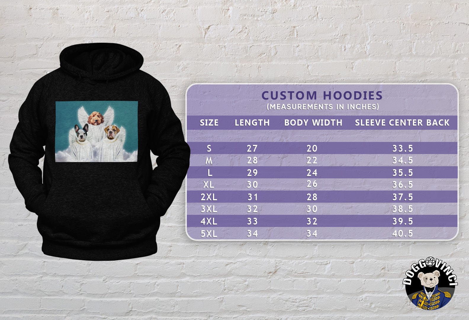 Sudadera con capucha personalizada para 3 mascotas &#39;3 Angels&#39;