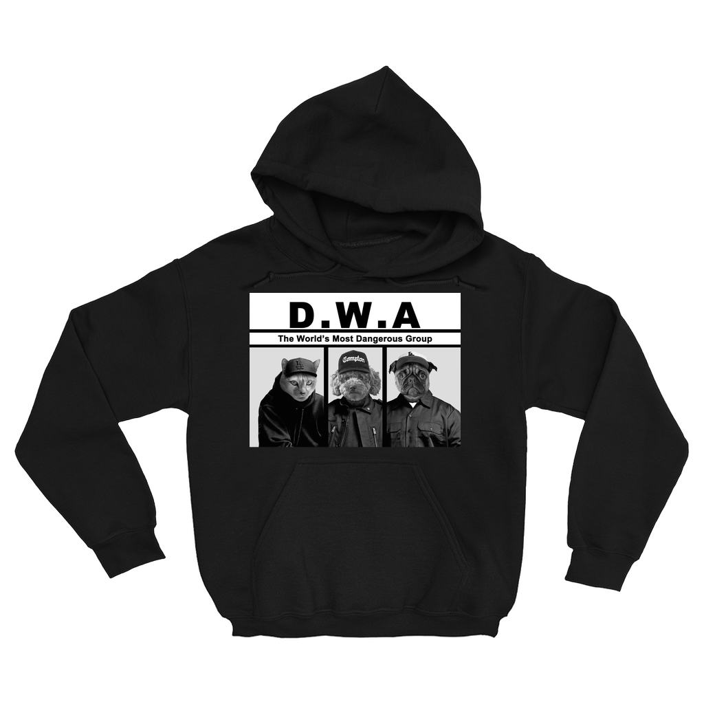 Sudadera con capucha personalizada para 3 mascotas &#39;DWA (Doggos With Attitude)&#39;