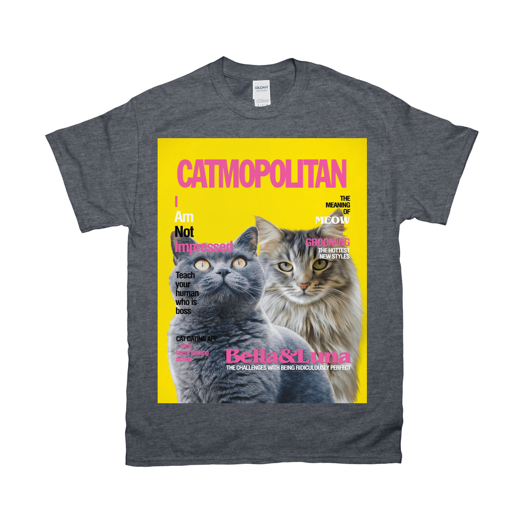 Camiseta personalizada para 2 mascotas &#39;Catmopolitan&#39;