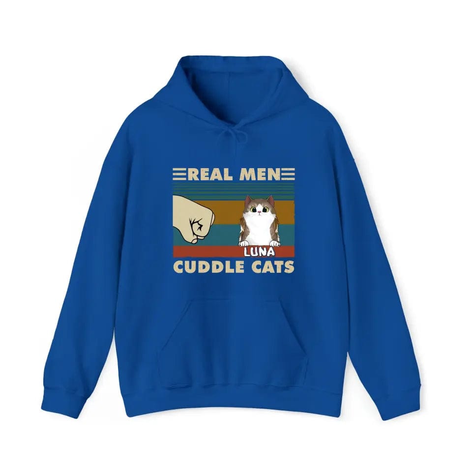 Real Men Cuddle Cats - Sudadera con capucha