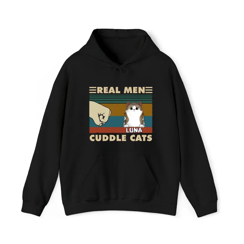 Real Men Cuddle Cats - Sudadera con capucha