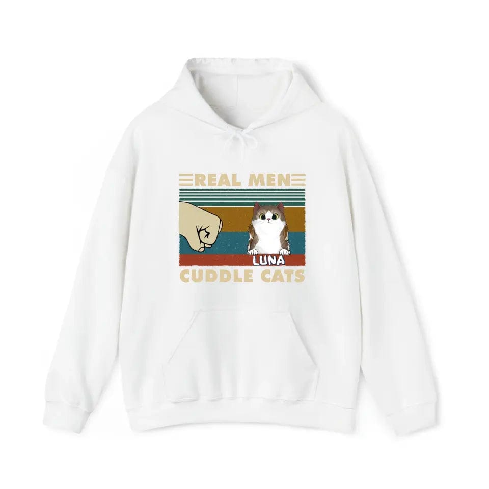 Real Men Cuddle Cats - Sudadera con capucha