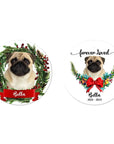 Adorno navideño personalizado con foto de cerámica de forma redonda personalizada - Primera Navidad 